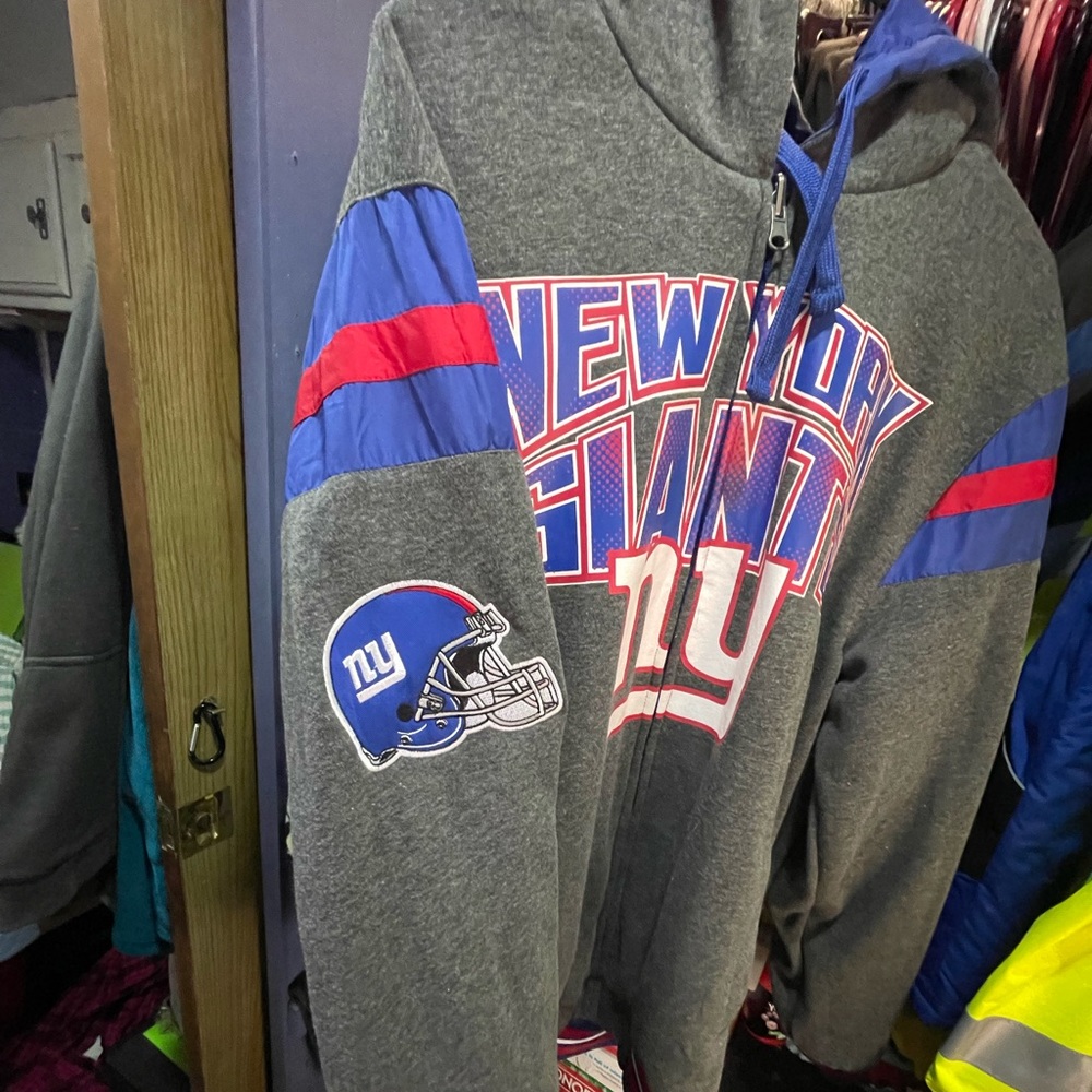 NFL NY Giants reversible hooded jacket.